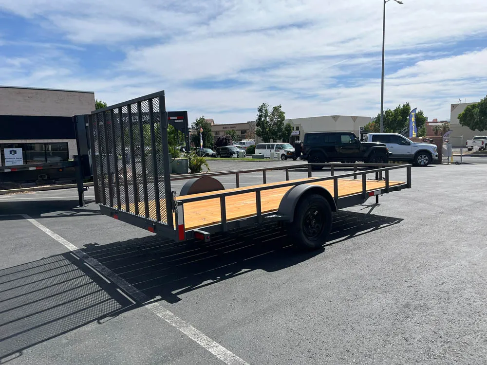 7 x 14 GMS Utility Trailer Single Gray right rear
