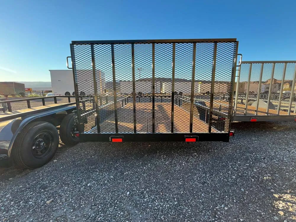 7 x 14 GMS Utility Trailer Tandem Black rear ramp