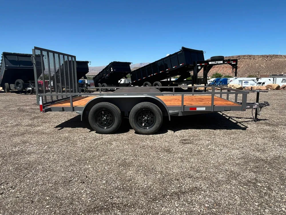7 x 14 GMS Utility Trailer Tandem Gray right side