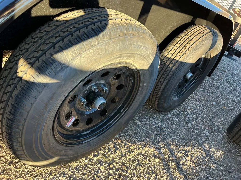 7 x 16 GMS Utility Trailer Tandem Black wheels and tires