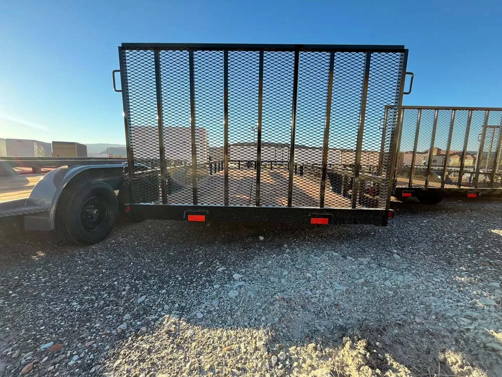 7 x 16 GMS Utility Trailer Tandem Black rear ramp