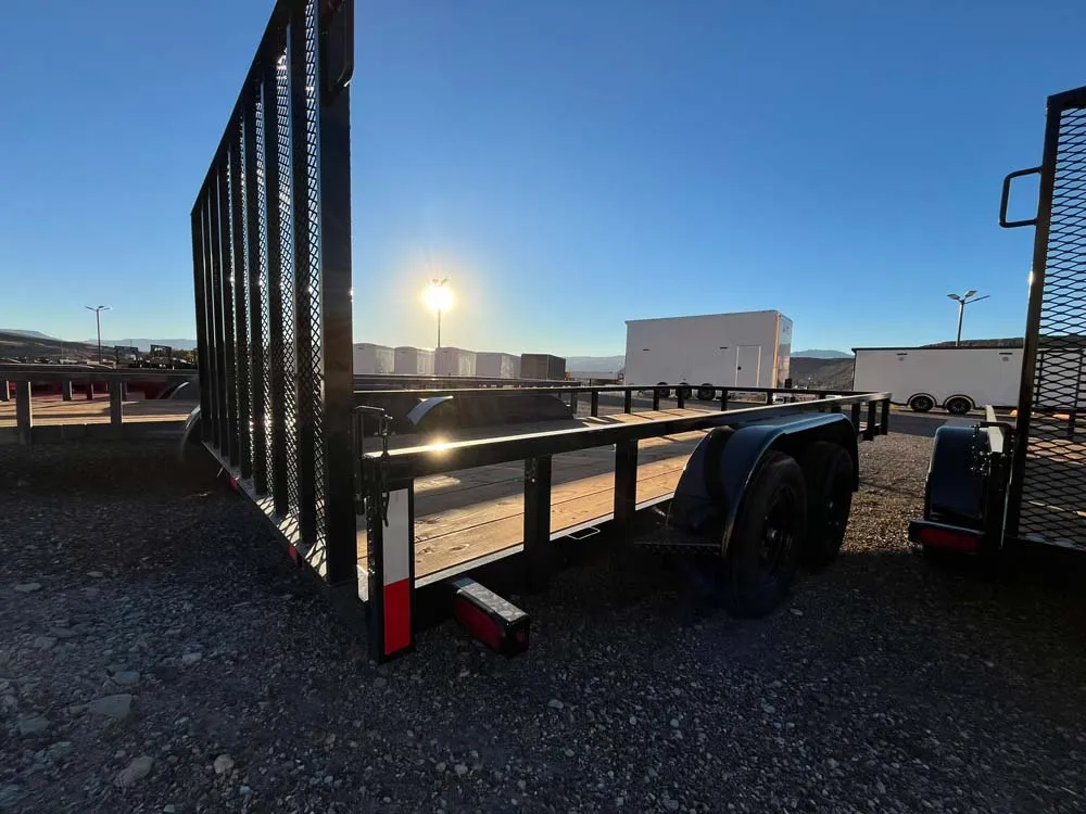 7 x 16 GMS Utility Trailer Tandem Black right rear