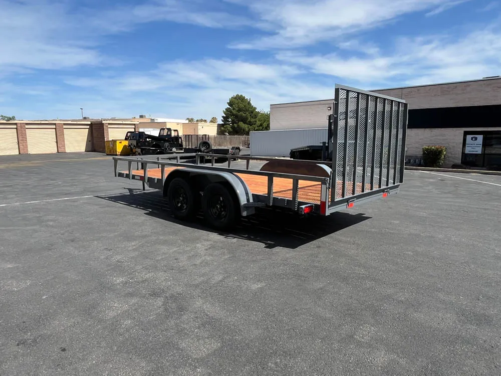 7 x 16 GMS Utility Trailer Tandem Gray left rear