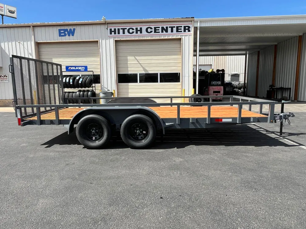 7 x 16 GMS Utility Trailer Tandem Gray right side
