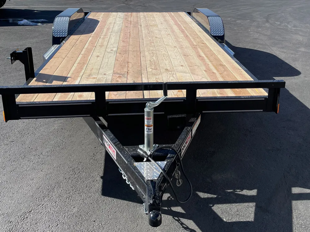 7 x 16 Innovative Flat Bed Trailer 7K Tandem Dovetail front