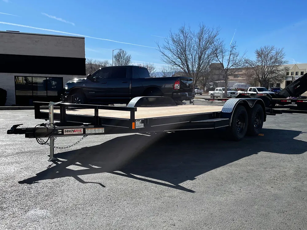 7 x 18 Innovative Flat Bed Trailer 7K Tandem Dovetail