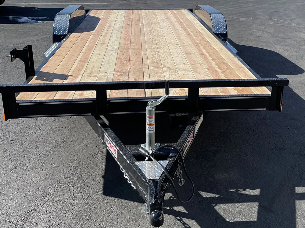 7 x 18 Innovative Flat Bed Trailer 7K Tandem Dovetail front