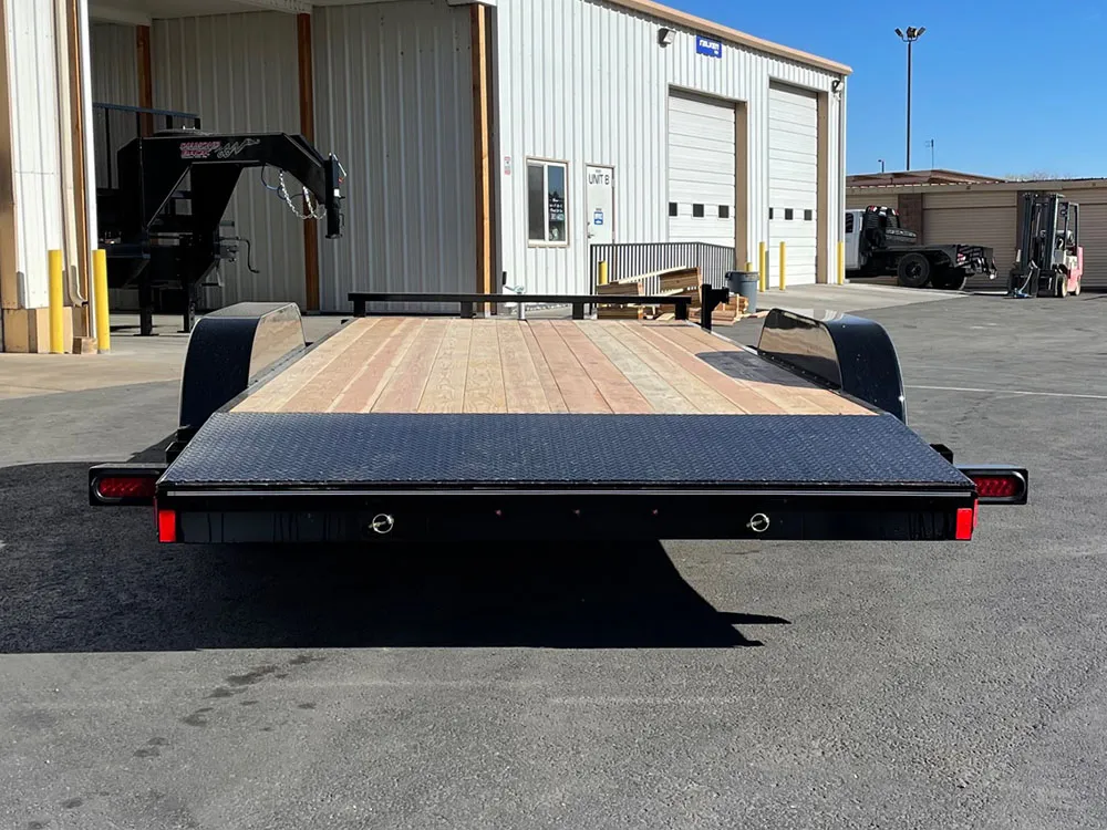 7 x 18 Innovative Flat Bed Trailer 7K Tandem Dovetail rear