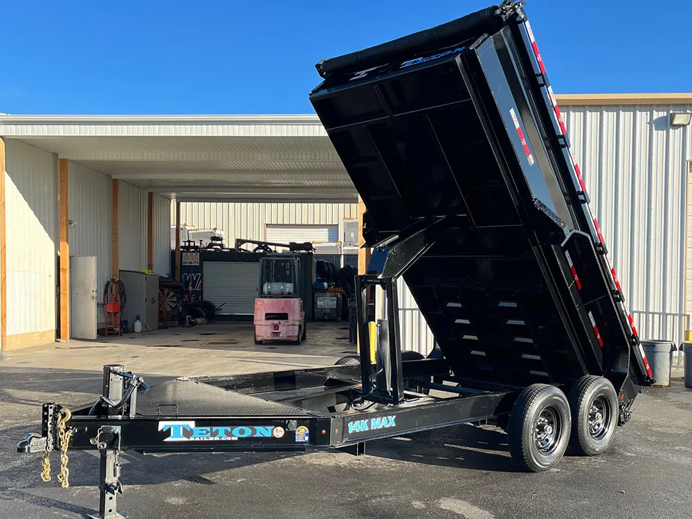 7 x 14 Teton Dump Trailer 14k Left Bed Lifted