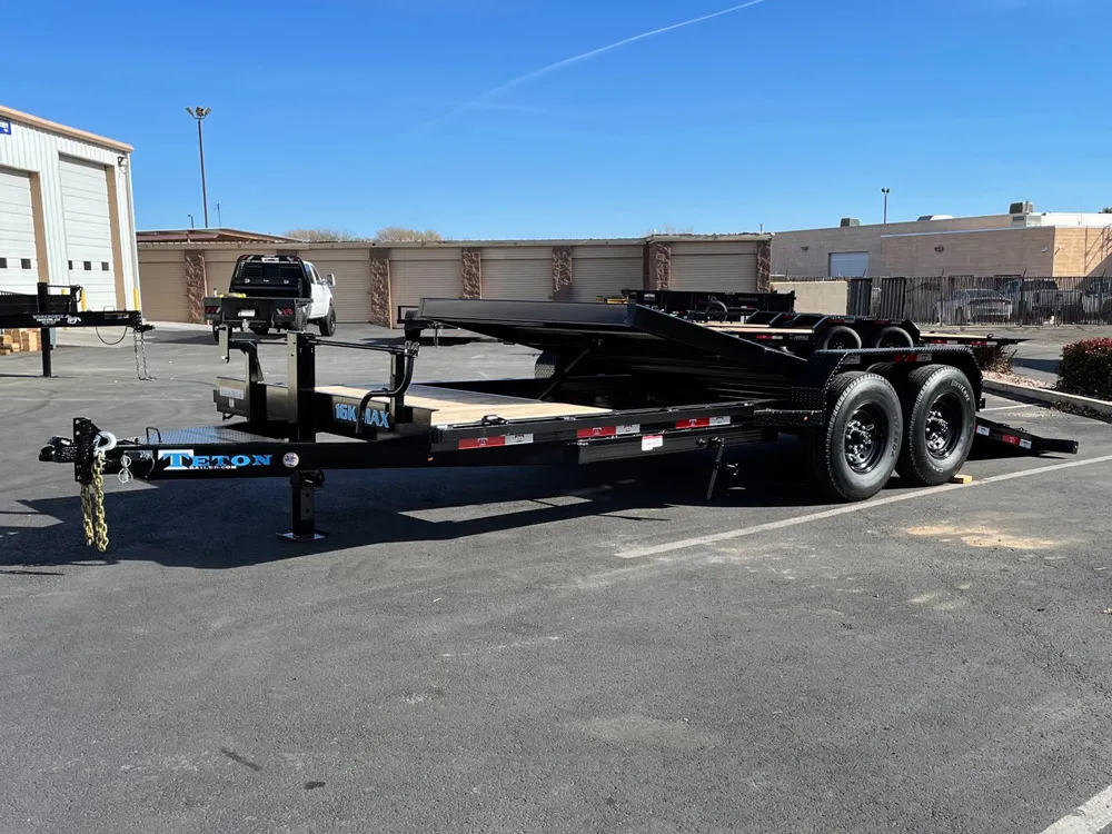 7 x 20 Teton Tilt Trailer 3/4 16K left side tilted