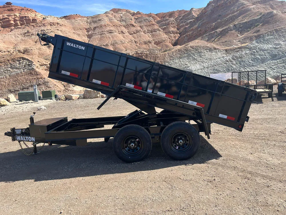 5 x 12 Walton Dump Trailer 10k Tandem Left Side Bed Lifted