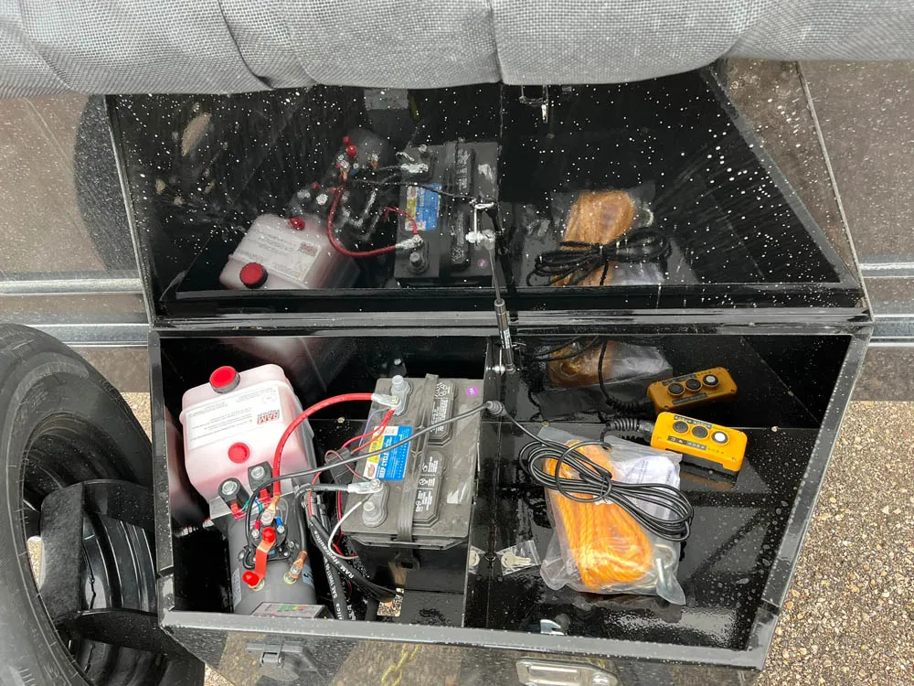 7 x 14 Walton Dump Trailer 10k Tandem Battery and Toolbox