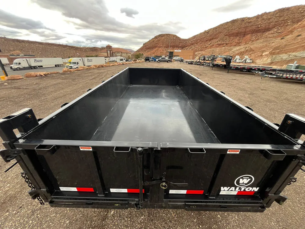 7 x 14 Walton Dump Trailer 10k Tandem Trailer Bed Top View