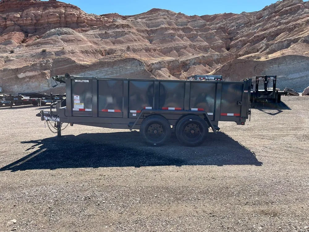 7 x 14 Walton Dump Trailer HD 16k Gray left side