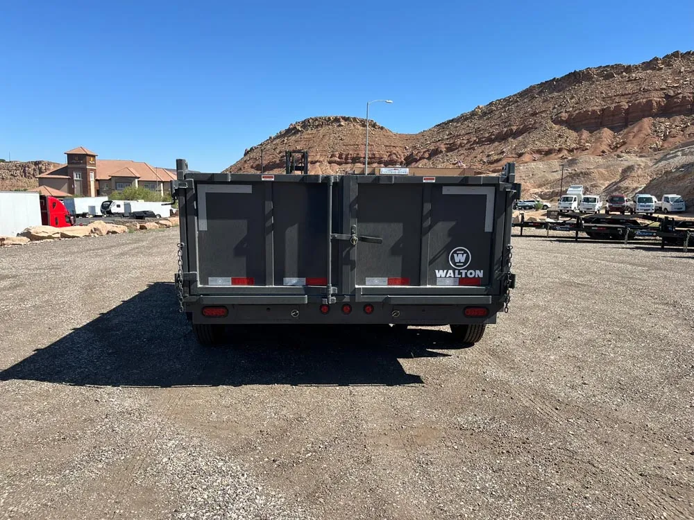 7 x 14 Walton Dump Trailer HD 16k Gray rear