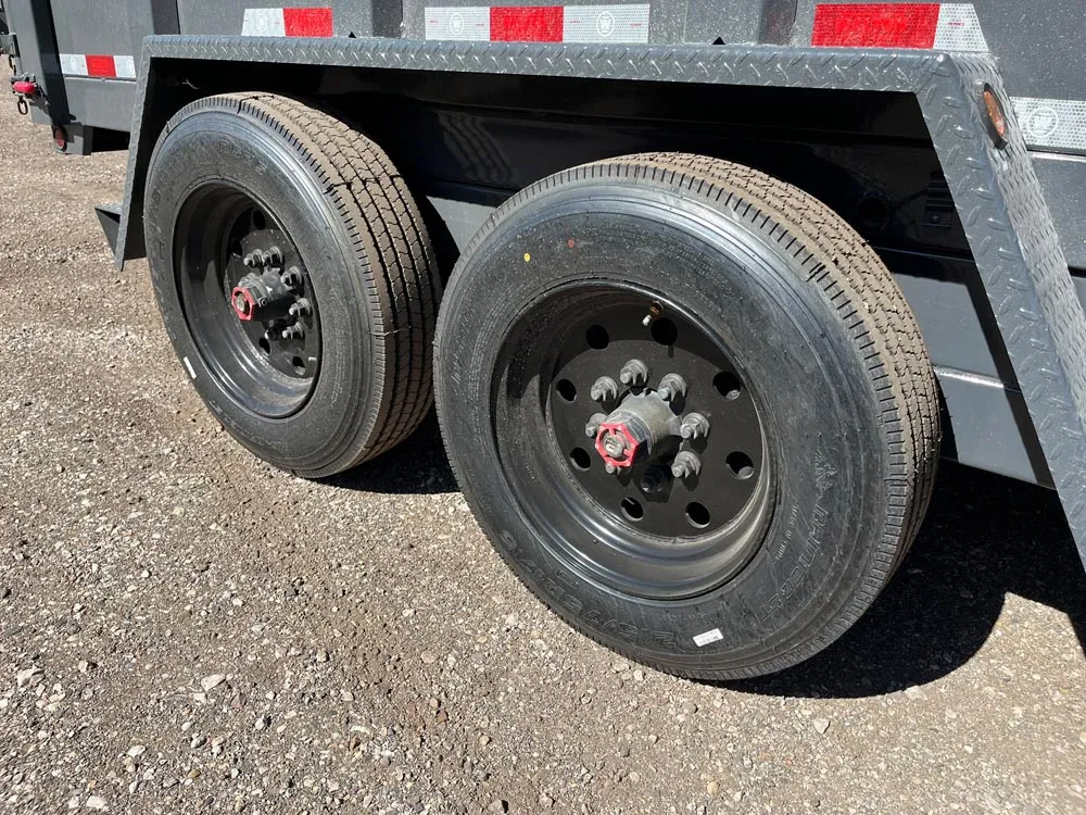 7 x 14 Walton Dump Trailer HD 16k Gray tires and wheels