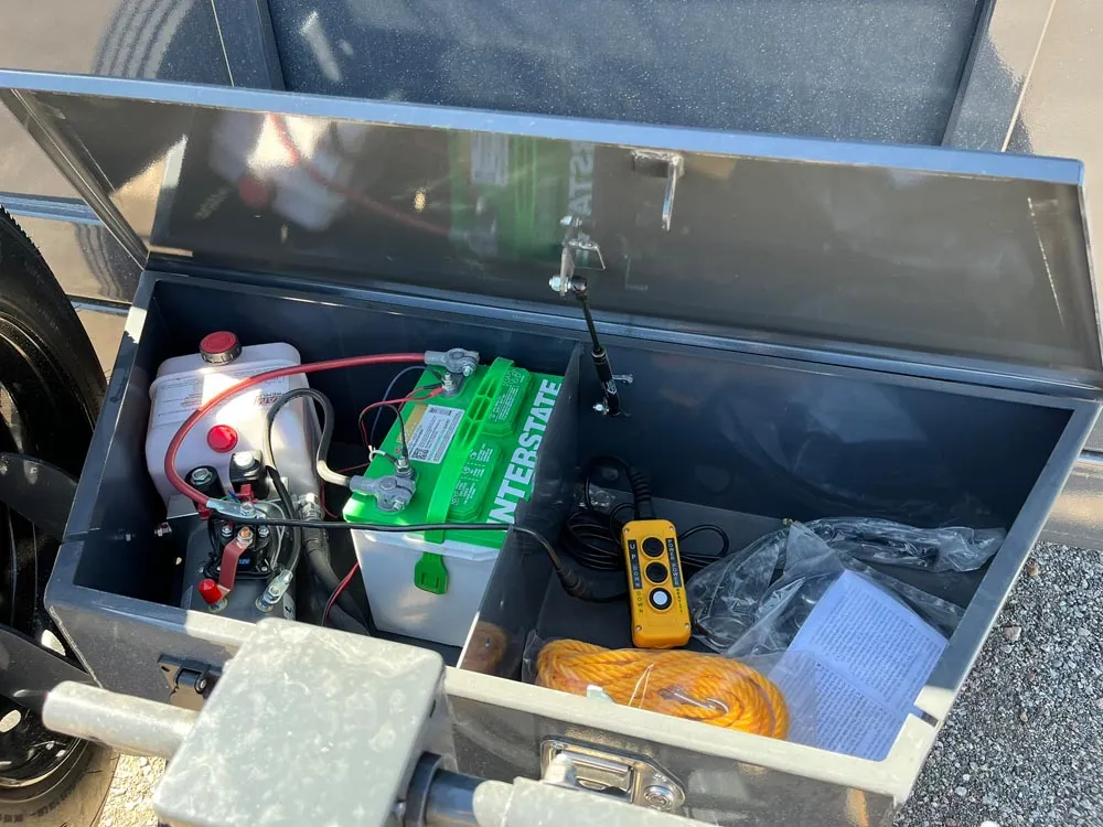 7 x 14 Walton Dump Trailer HD 16k Gray battery storage box