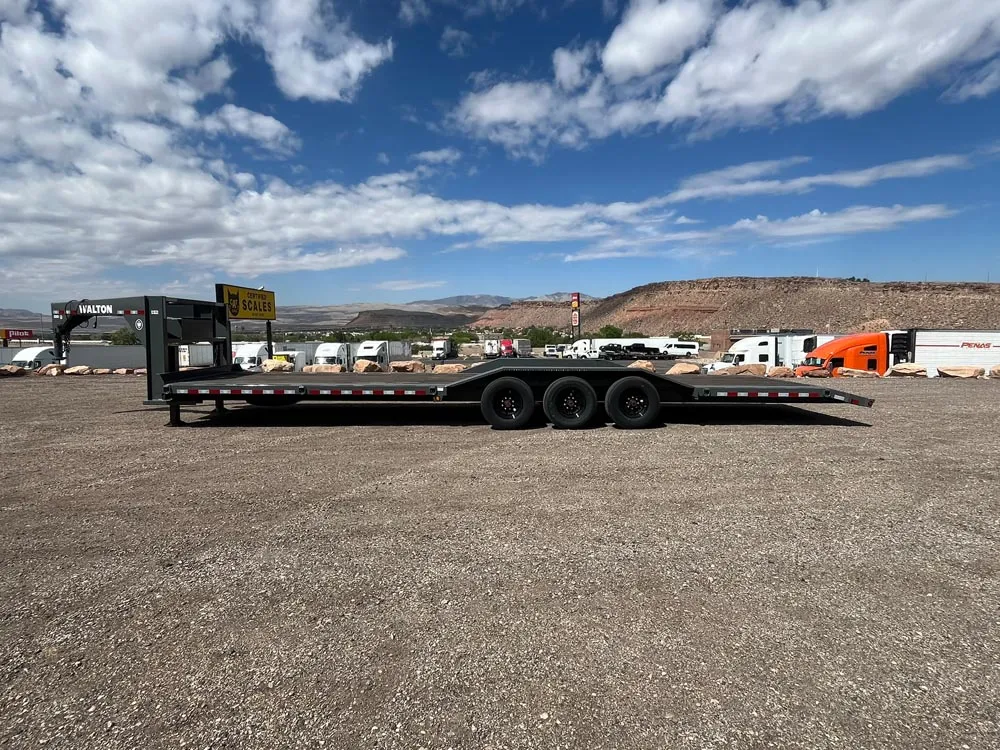 8.5 x 34 Walton Flat Bed CHX Trailer Gooseneck left side