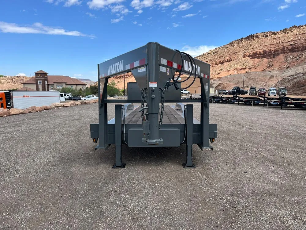 8.5 x 34 Walton Flat Bed CHX Trailer Gooseneck front