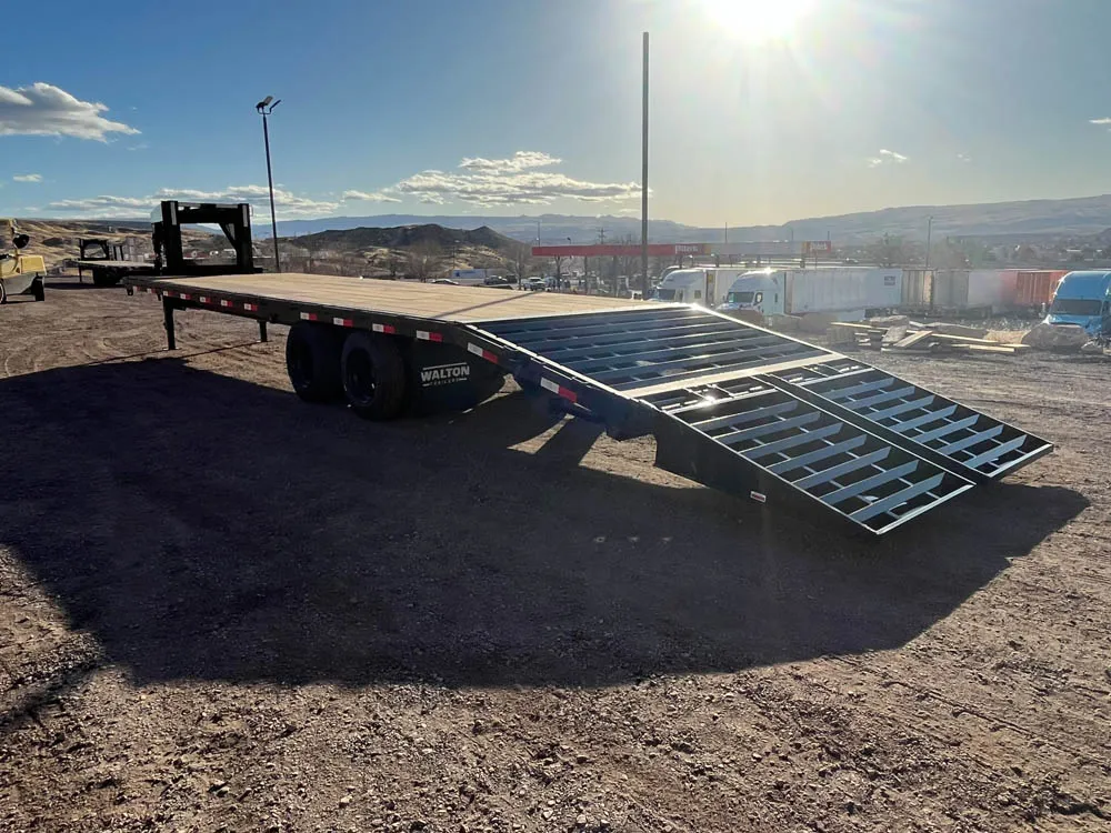 8.5 x 30 Walton Flat Bed Extreme Trailer Gooseneck left rear