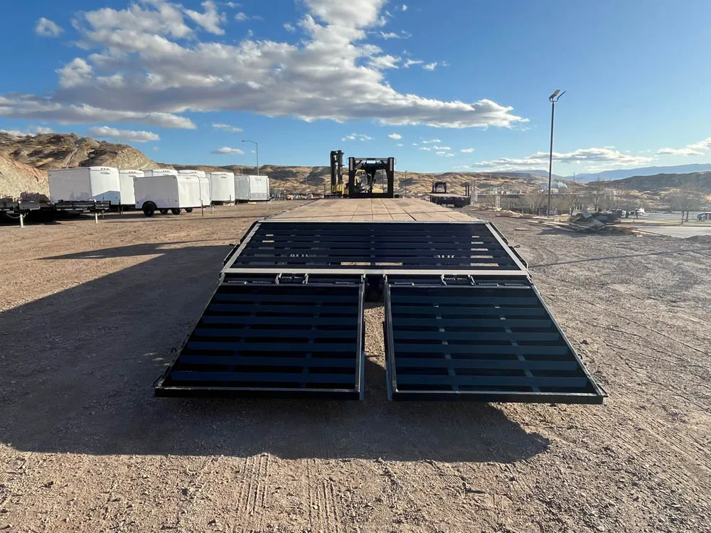 8.5 x 30 Walton Flat Bed Extreme Trailer Gooseneck rear ramps down