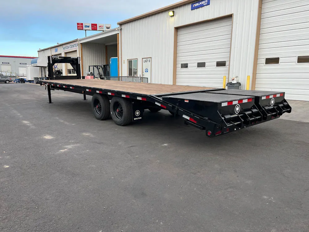 8.5 x 30 Walton Flat Bed Extreme Trailer Super Single Gooseneck Left Rear