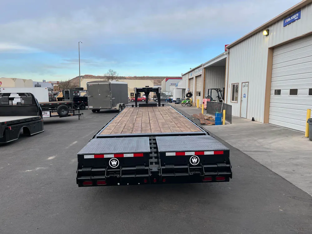 8.5 x 30 Walton Flat Bed Extreme Trailer Super Single Gooseneck Rear