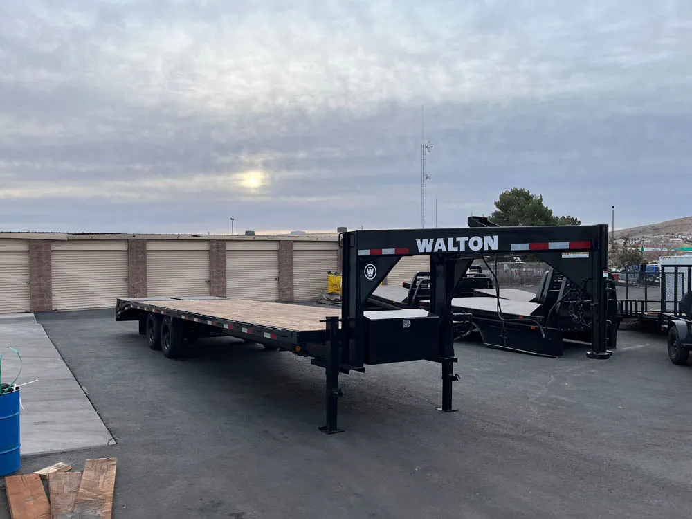 8.5 x 30 Walton Flat Bed Extreme Trailer Super Single Gooseneck Right Front