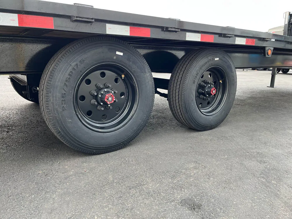 8.5 x 30 Walton Flat Bed Extreme Trailer Super Single Gooseneck Tires