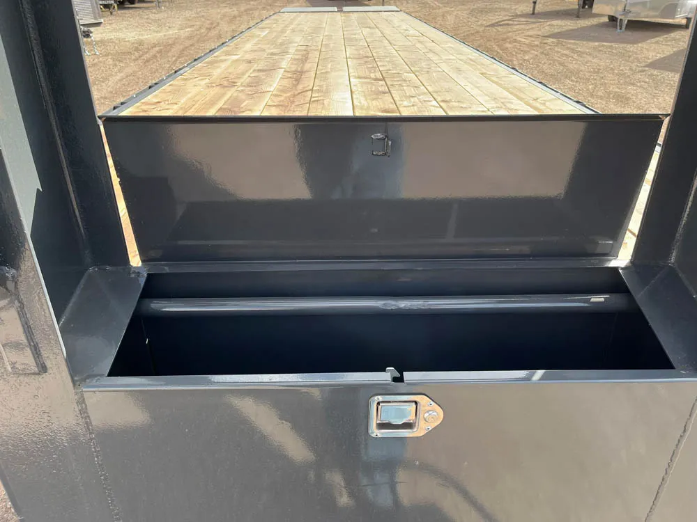 8.5 x 40 Walton Flat Bed Extreme Trailer Gooseneck Tool Box Open