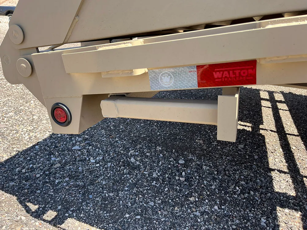 8.5 x 22 Walton Flat Bed HD Trailer Bumper Tan rear ramp brace
