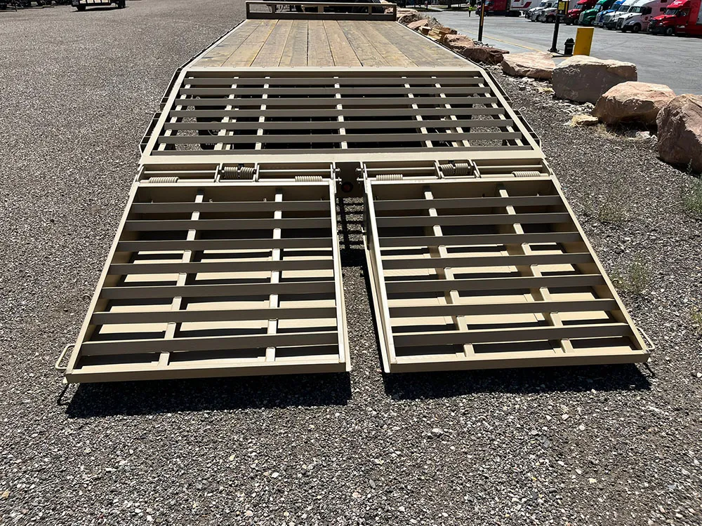 8.5 x 22 Walton Flat Bed HD Trailer Bumper Tan rear ramps