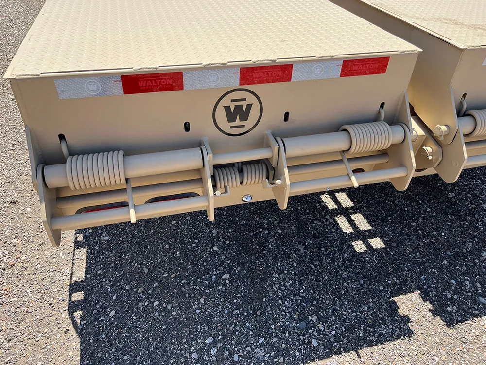8.5 x 22 Walton Flat Bed HD Trailer Bumper Tan ramp hinge