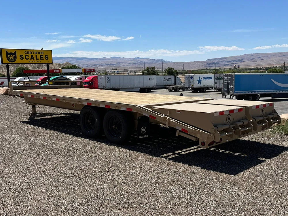 8.5 x 22 Walton Flat Bed HD Trailer Bumper Tan left rear