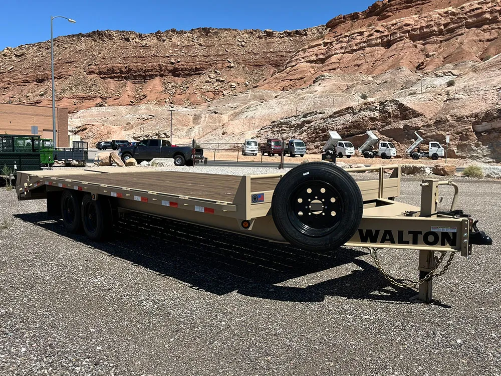8.5 x 22 Walton Flat Bed HD Trailer Bumper Tan right front
