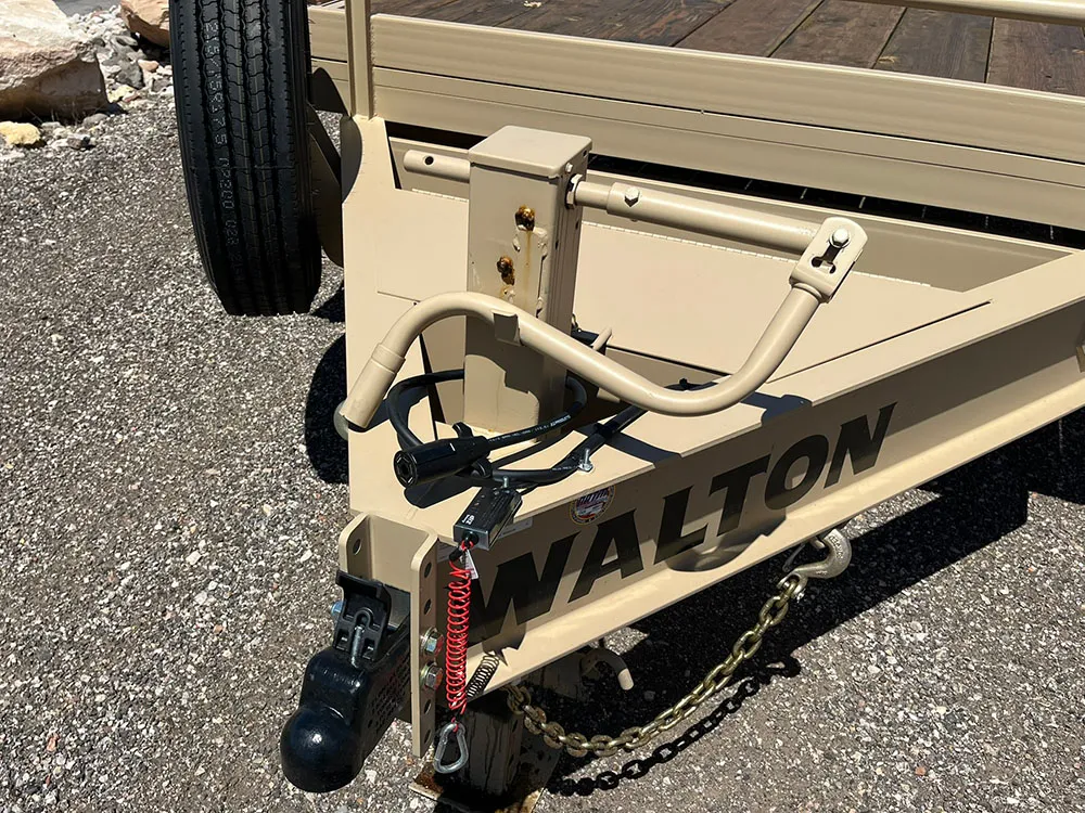 8.5 x 22 Walton Flat Bed HD Trailer Bumper Tan tongue and jack