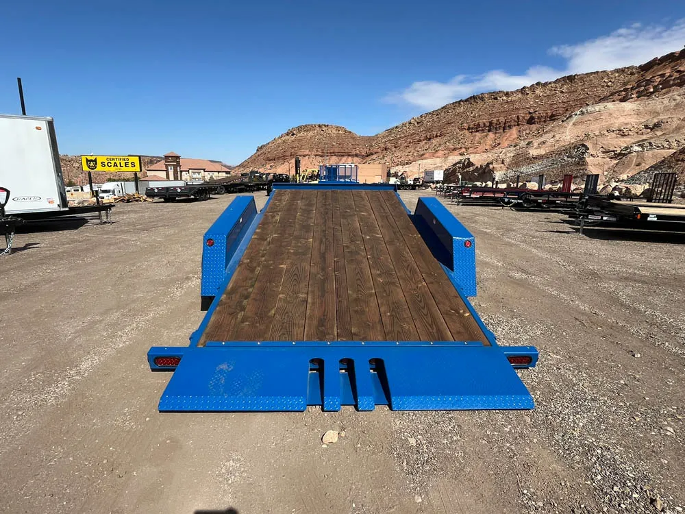 7 x 16 Walton Full Tilt Trailer Blue Rear Tilted