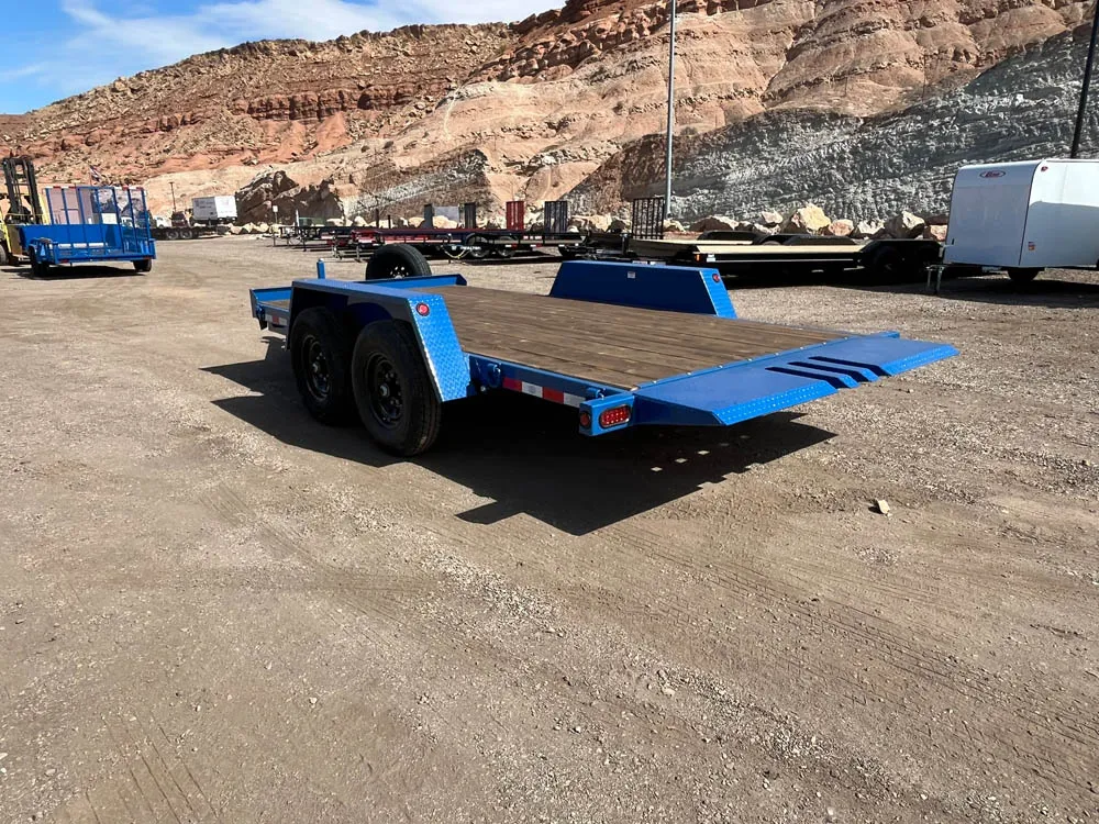 7 x 16 Walton Full Tilt Trailer Blue Left Rear