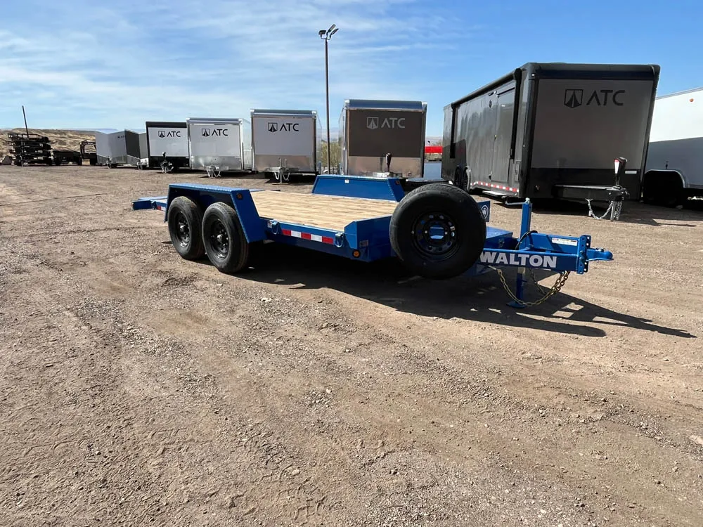 7 x 16 Walton Full Tilt Trailer Blue Front Right