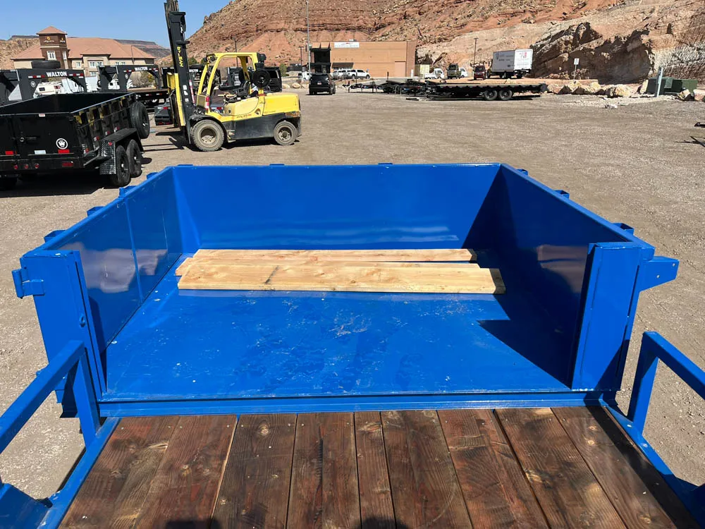 7 x 18 Walton MowPro Landscape Trailer Tandem Blue Front Box